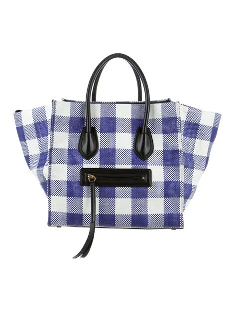 celine gingham tote bag